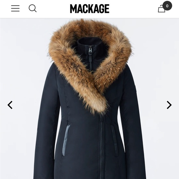 Mackage ADALI down coat with natural fur Signature Mackage Collar Size XS - Picture 3 of 10